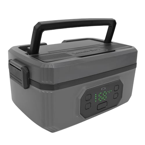 MENDUNER Tragbare Elektrische Lunchbox für Männer ｜ 304 Edelstahl ｜ Schnelle Drahtlose Heizung ｜ Erwachsene Lebensmittelwärmer für Büroauto Arbeitsplätze (1200ml) von MENDUNER