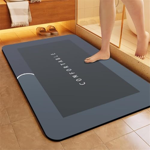 Badematte Rutschfest 70x120cm, Super Absorbierende Badezimmerteppich, Badteppich Schnelltrocknende Badvorleger Bath Mat Waschbar Duschvorleger Bodenmatte Dusche, Badewannen, Home Badezimmer, Classic von MENGCH