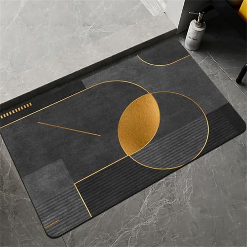Badezimmerteppich Super Absorbierende Rutschfester Badematte, Badematten Badteppich 70x120cm Badvorleger Extra DüNn Schnelltrocknende Waschbare Badematte Home Rug, Badmatte Bodenmatte Floor Mat Grau Badezimmerteppich Super Absorbierende Rutschfester Badematte, Badematten Badteppich 70x120cm Badvorleger Extra DüNn Schnelltrocknende Waschbare Badematte Home Rug, Badmatte Bodenmatte Floor Mat Grau von MENGCH