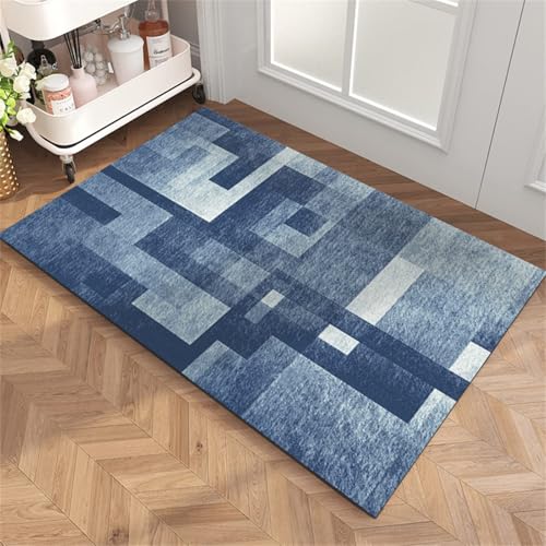 MENGCH Badematte rutschfest, Badvorleger Waschbar, Schnelltrocknend, Absorbierend - Badteppich, Bath Mat, Duschvorleger (Blau-80x120cm), W,80x150cm von MENGCH