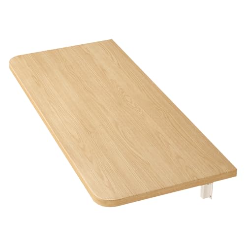 Wandklapptisch Schwarz, 60x30 cm, Klappschreibtisch mit Montagekit, Wandmontage Klapptisch für Küche (Nussbaum) von MENGDA