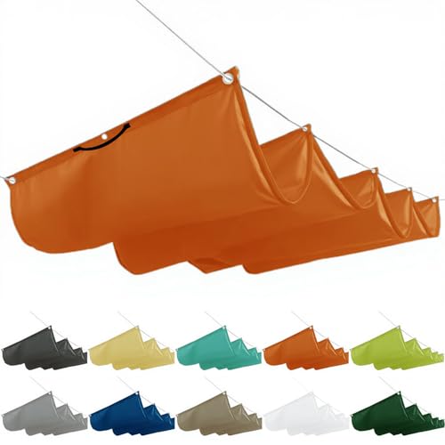 Einziehbare Welle Sonnensegel, Pergola-Markise –Maßanpassbare Verstellbare Innenmarkise zur Beschattung mit Zugseil | Für Terrassenüberdachung, Pavillon, Terrasse & Garten 0.6x2M, Orange von MENGH