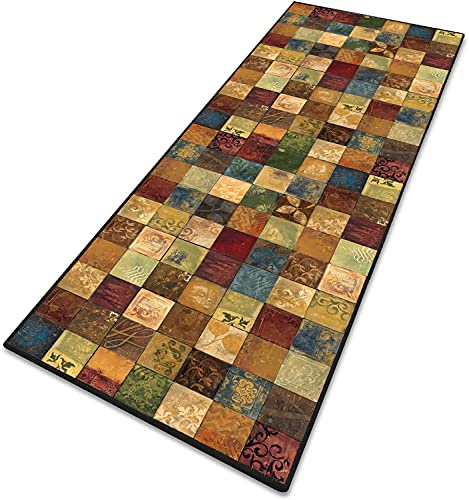 Korridor Teppich Badezimmer Teppiche Geometrische Muster Kurzflor 6mm rutschfest & leicht abwaschbar für Wohnzimmer, Flur, Büro, Schlafzimmer, Küche, Esszimmer gekettelt - 40x140cm von MENGH