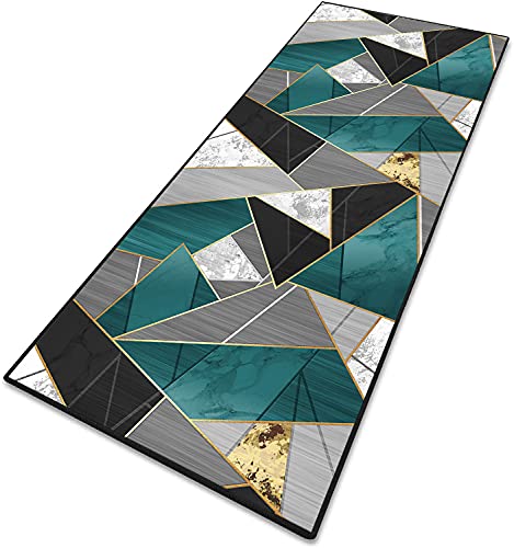 Korridor Teppich Badezimmer Teppiche Geometrische Muster Kurzflor 6mmBenutzerdefinierte Länge für Küche Schlafzimmer Wohnzimmer - 90x200cm von MENGH