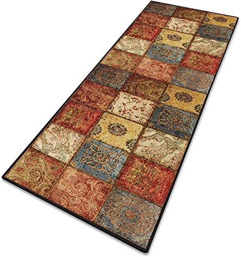 Korridor Teppich Küchenteppich läufer Geometrische Muster Kurzflor 6mmBenutzerdefinierte Länge für Wohnzimmer, Flur, Büro, Schlafzimmer, Küche, Esszimmer gekettelt - 100x400cm von MENGH