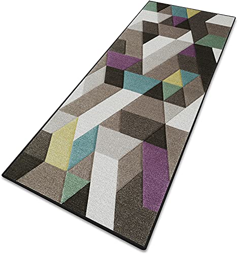 Kücheläufer KüChenläUfer rutschfest Teppiche Modern 6mm rutschfest & leicht abwaschbar für Wohnzimmer, Flur, Büro, Schlafzimmer, Küche, Esszimmer gekettelt - 90x380cm von MENGH