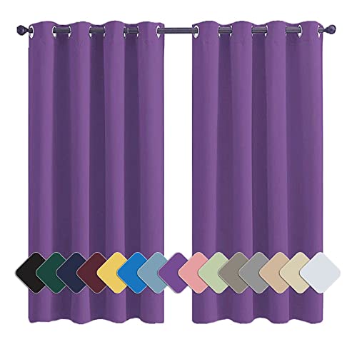 Lichtundurchlässige Vorhang Vorhang Wohnzimmer Modern Verdunkelnd Thermo Schalldämmend, für Wohnzimmer Dekorative Violett 1 Stück, 90x140cm(HxB) von MENGH