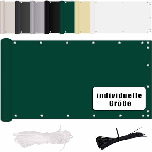 MENGH Balkon Sichtschutz Ohne Bohren Wind-und UV-Schutz, 160g/m², Mit Montagezubehör, 100% Polyester, für Balkon geländer,Terrasse & Garten - Grün 110x1050cm MENGH Balkon Sichtschutz Ohne Bohren Wind-und UV-Schutz, 160g/m², Mit Montagezubehör, 100% Polyester, für Balkon geländer,Terrasse & Garten - Grün 110x1050cm von MENGH