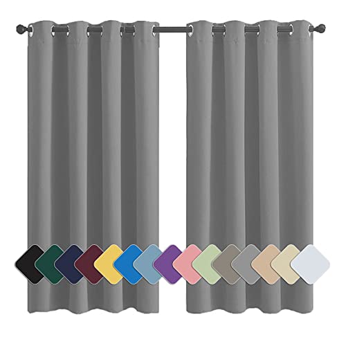 MENGH Blickdichte Vorhänge Schallschutz Vorhang Blickdicht Geräuschreduzierung leichte weiche, für Jugendzimmer Kinderzimmer hellgrau 1 Stück, 90x140cm(HxB) von MENGH