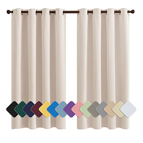 MENGH Blickdichter Vorhang Isolierende Gardine Verdunkelnd Hochwertige Qualität Kälteschutz, für Wohnzimmer Schlafzimmer Küche beige rosa 1 Stück, 213x132cm(HxB) von MENGH