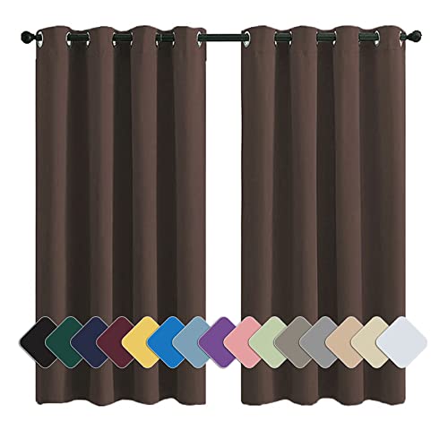MENGH Gardinen Blickdicht Vorhänge Schallschutz Vorhang Verdunkelnd Thermo Schalldämmend, für Wohnzimmer Schlafzimmer Küche Dunkelbraun 1 Stück, 200x200cm(HxB) von MENGH
