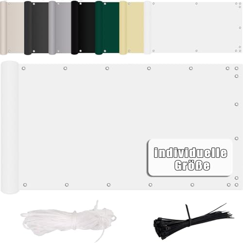 MENGH GartenSichtschutz 80x800cm, Zaunblende für Balkon und Terrasse, Wetterbeständiges und Pflegeleichtes, in div. Größen & Farben für Gartenzaun Balkonzaun Weiß MENGH GartenSichtschutz 80x800cm, Zaunblende für Balkon und Terrasse, Wetterbeständiges und Pflegeleichtes, in div. Größen & Farben für Gartenzaun Balkonzaun Weiß von MENGH