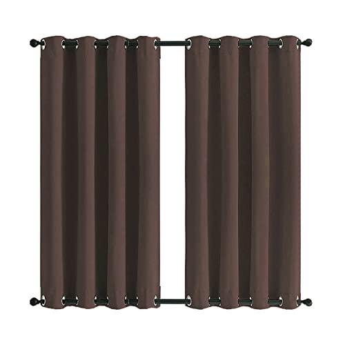 MENGH Outdoor Vorhang Wetterfest mit Ösen (Oben & Unten) 90x205cm, wasserdicht wärmeisoliert Winddicht Terrassenvorhang für Balkon Terrasse Veranda Pergola Gartenlaube - braun 1 Stück von MENGH