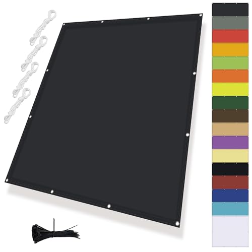 MENGH Sonnenschirm Segel,Balkonbespannung mit ösen,Wasserdicht markisenstoff,Quadrat PES Polyester SonnenschutzDeko für Balkongeländer, Terrasse & Garten Anthrazit 1.2x2.8m von MENGH