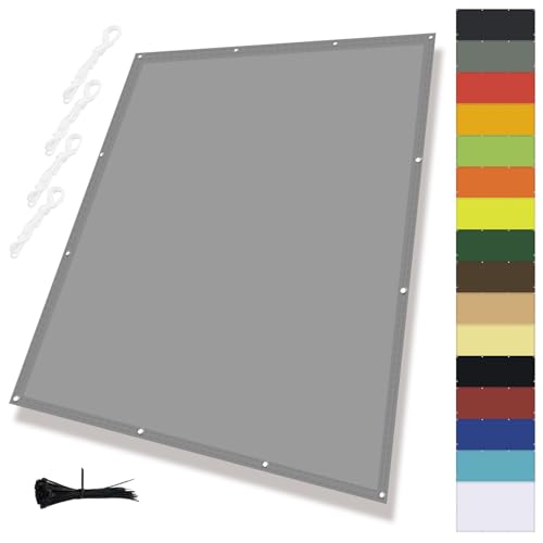 MENGH Sonnenschutz Netz,Balkon Terrasse Windschutz,Wasserdicht markisenstoff,PES Polyester ReißFest Wetterfestfür überdachung Balkon Terrasse Schwimmbad Grau 1.6x2.2m von MENGH