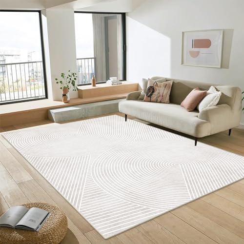 MENGH Teppich Wohnzimmer moderner, Großer Kurzflor Wohnzimmerteppich （Verschiedene Größen und Farben erhältlich） Anti-Rutsch Unterseite, Waschbar bis 30 Grad, Soft Teppich 100x120cm von MENGH