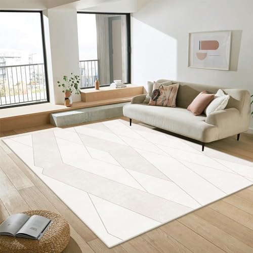 MENGH Teppich Wohnzimmer moderner, Großer Kurzflor Wohnzimmerteppich （Verschiedene Größen und Farben erhältlich） Anti-Rutsch Unterseite, Waschbar bis 30 Grad, Soft Teppich 160x320cm von MENGH