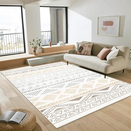MENGH Teppich Wohnzimmer moderner, Großer Kurzflor Wohnzimmerteppich （Verschiedene Größen und Farben erhältlich） Anti-Rutsch Unterseite, Waschbar bis 30 Grad, Soft Teppich 200x230cm von MENGH