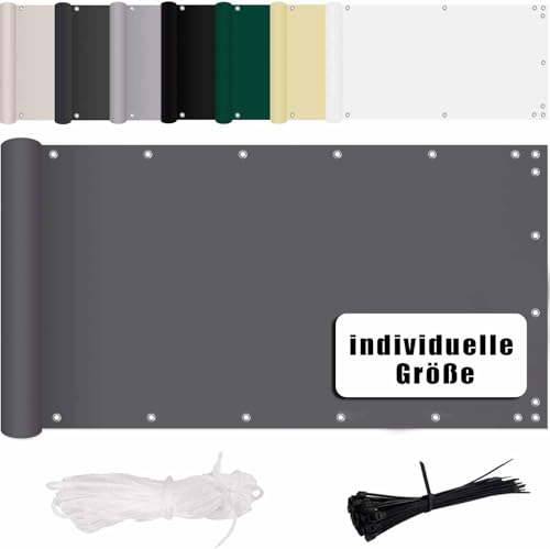 MENGH Terrassen Sichtschutz 80x950cm, Balkon Sichtschutz, Witterungsbeständig und Wasserabweisend, 100% Privatsphäre für Gartenzaun Balkonzaun grau MENGH Terrassen Sichtschutz 80x950cm, Balkon Sichtschutz, Witterungsbeständig und Wasserabweisend, 100% Privatsphäre für Gartenzaun Balkonzaun grau von MENGH