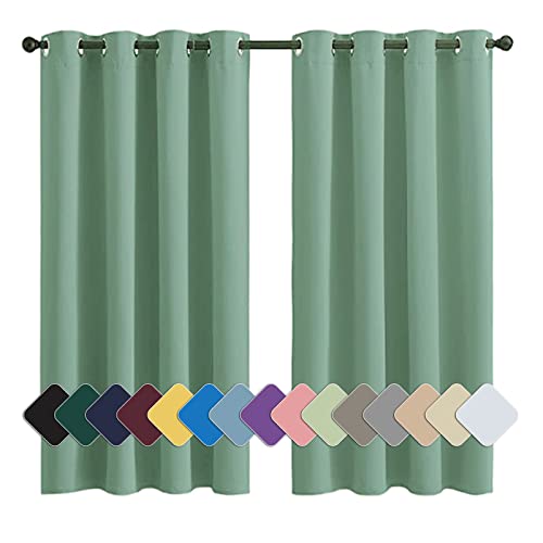 MENGH Verdunkelungsvorhang Schlafzimmer Kinder Vorhang Blickdicht Geräuschreduzierung leichte weiche, für Wohnzimmer Schlafzimmer Tür grün 1 Stück, 137x132cm(HxB) von MENGH