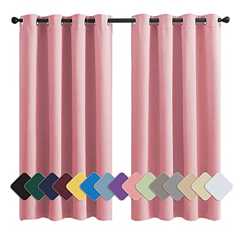 MENGH Vorhang Gardine Schallschutz Vorhang Verdunkelnd Thermo Schalldämmend, für Wohnzimmer Dekorative rosa 1 Stück, 120x140cm(HxB) von MENGH