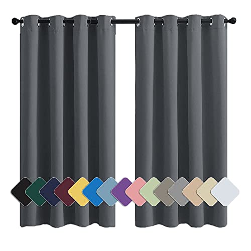 MENGH Wohnzimmer Vorhang Ösenvorhang Blickdicht Verdunkelnd Geräuschreduzierung leichte weiche, für Wohnzimmer Schlafzimmer Küche grau 1 Stück, 240x120cm(HxB) von MENGH