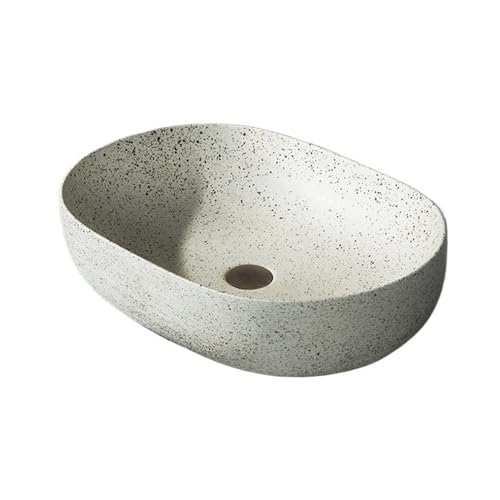 MENGLI-2024 58 x 40 x 13 cm (L x B x H), Keramikwaschbecken for Badezimmer, klassisches Aufsatzwaschbecken aus Porzellan (Einzelbecken) Aufsatzwaschbecken von MENGLI-2024