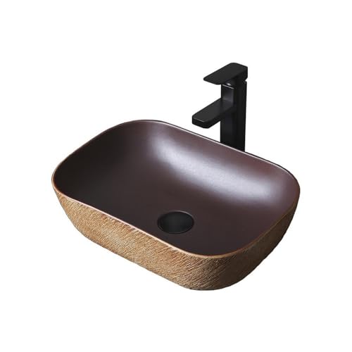 MENGLI-2024 Art Aufsatzwaschbecken Retro Einfache Keramik Waschbecken Oval Balkon Waschbecken Aufsatzwaschbecken MENGLI-2024 Art Aufsatzwaschbecken Retro Einfache Keramik Waschbecken Oval Balkon Waschbecken Aufsatzwaschbecken von MENGLI-2024