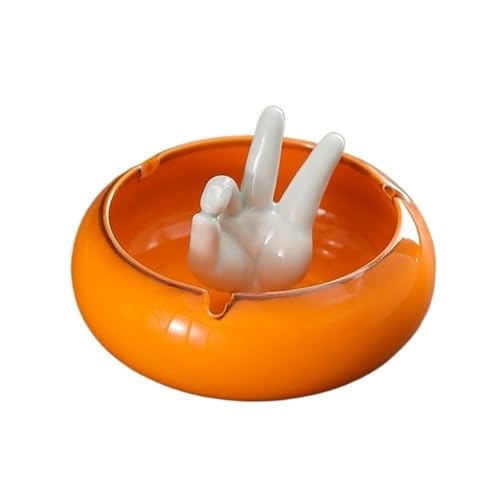 MENGLI-2024 Aschenbecher Aschenbecher Keramik Orange Seltsame Form for Hotel Wohnzimmer Desktop Tragbarer Aschenbecher von MENGLI-2024