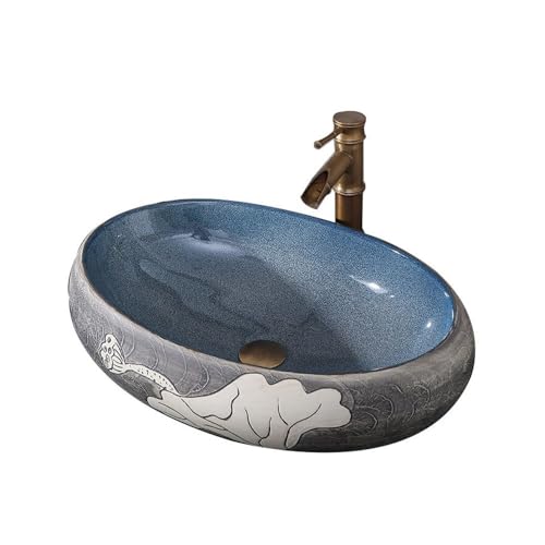 MENGLI-2024 Aufsatzwaschbecken - 59 * 40 * 15 cm Retro-Waschbecken for Badezimmer, Aufsatzwaschbecken aus Keramik Aufsatzwaschbecken MENGLI-2024 Aufsatzwaschbecken - 59 * 40 * 15 cm Retro-Waschbecken for Badezimmer, Aufsatzwaschbecken aus Keramik Aufsatzwaschbecken von MENGLI-2024