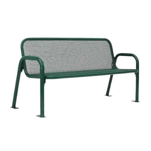 MENGLI-2024 Außenbank Doppelte Eisenbank for den Außenbereich, grünes Gitter mit Rückenlehne, for Balkon, Terrasse, Parkstuhl Gartenbank von MENGLI-2024