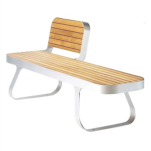 MENGLI-2024 Außenbank Gartenparkbank im Freien mit Rückenlehne, Hartholzstreifen-Stahlrahmen, Freizeitbank im Freien Gartenbank(Groß) von MENGLI-2024