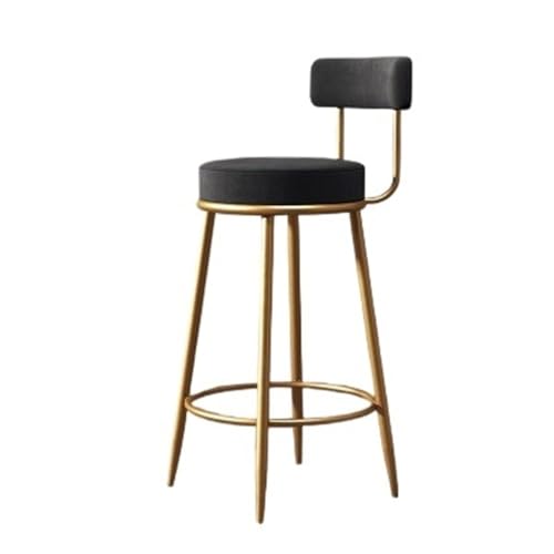 MENGLI-2024 Barstuhl Bar Thekenstuhl Schmiedeeisen Minimalist Bar Home mit Rückenlehne Hochstuhl Schwarz Barhocker(Klein) von MENGLI-2024