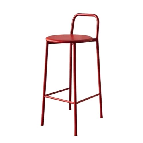 MENGLI-2024 Barstuhl Barstuhl aus Eisen for Restaurants, lässig, mit Rückenlehne, Stuhl mit hohen Beinen, 70 cm, in Mehreren Farben erhältlich Barhocker(Red) von MENGLI-2024