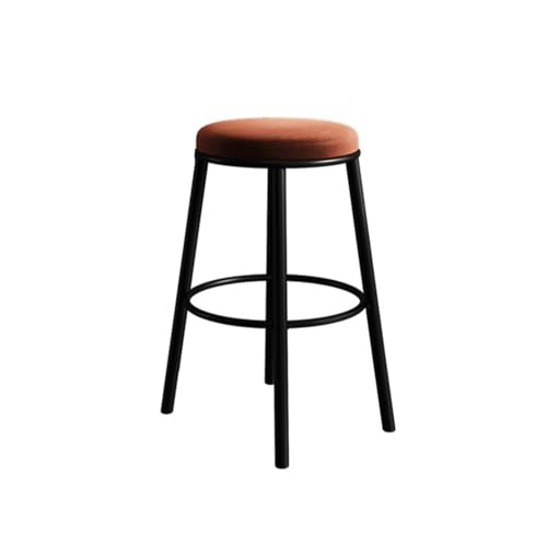 MENGLI-2024 Barstuhl Brauner rückenfreier Barstuhl, minimalistischer Bar-Restaurantstuhl mit hohen Beinen, schmiedeeiserne Hockerbeine Barhocker(3XL) von MENGLI-2024