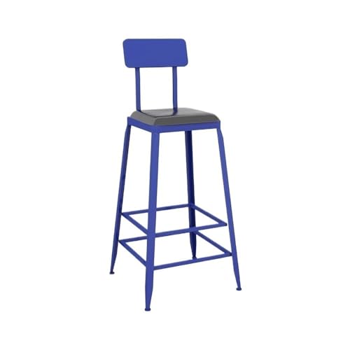 MENGLI-2024 Barstuhl Bunte Eisen Quadratischen Stehtisch und Stühle Balkon Bar Milch Tee Shop Hohe Hocker Große Größe Barhocker(Blue) von MENGLI-2024