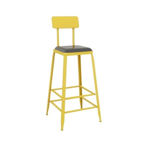 MENGLI-2024 Barstuhl Bunte Eisen Quadratischen Stehtisch und Stühle Balkon Bar Milch Tee Shop Hohe Hocker Große Größe Barhocker(Yellow) von MENGLI-2024