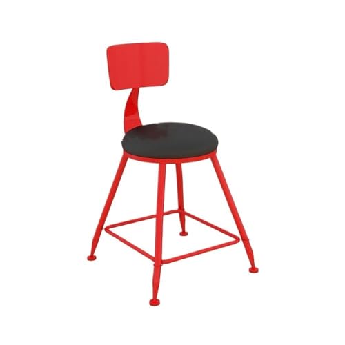 MENGLI-2024 Barstuhl Bunte Eisen Runde Bar Tisch und Stühle Kleine Balkon Bar Milch Tee Shop Hohe Hocker Barhocker(Red) von MENGLI-2024