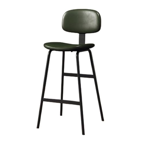 MENGLI-2024 Barstuhl Dunkelgrüner weicher Paket-Rückenlehnen-hoher Hocker-Eisen-Restaurant-Bar-Hochstuhl 75cm Barhocker von MENGLI-2024