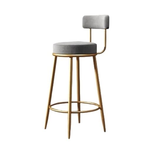 MENGLI-2024 Barstuhl Grauer Barthekenstuhl Schmiedeeisen Minimalist Bar Home mit Rückenlehne Stuhl Hochstuhl Barhocker(Klein) von MENGLI-2024