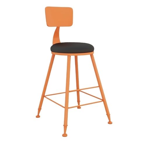 MENGLI-2024 Barstuhl Große Bunte Eisen Runde Bar Tisch und Stühle Balkon Bar Milch Tee Shop Hohe Hocker Barhocker(Orange) von MENGLI-2024