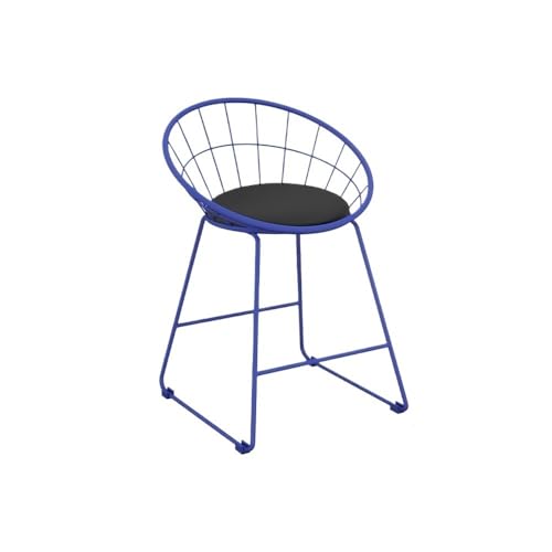 MENGLI-2024 Barstuhl Kleiner Barstuhl aus Eisen, einfache Küchenbar, Milchteeladen, Heimhochstuhl, Mehrfarbig optional Barhocker(Blue) von MENGLI-2024