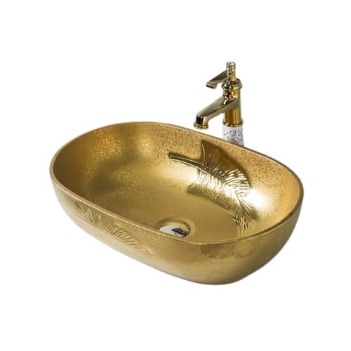MENGLI-2024 Europäischer Stil Luxus Golden Waschbecken Hotel Badezimmer Waschbecken Oval Aufsatzwaschbecken Aufsatzwaschbecken MENGLI-2024 Europäischer Stil Luxus Golden Waschbecken Hotel Badezimmer Waschbecken Oval Aufsatzwaschbecken Aufsatzwaschbecken von MENGLI-2024