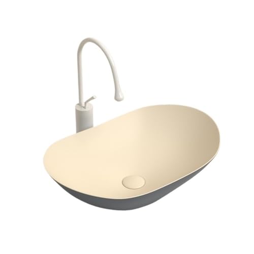 MENGLI-2024 Keramik Waschbecken Badezimmer Creative Home Art Waschbecken Hotel Balkon Toilette Waschbecken Aufsatzwaschbecken(Schwarz) von MENGLI-2024