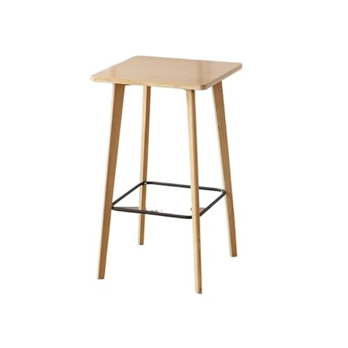 MENGLI-2024 Kneipentische Hölzerner Küchen-Esstisch, einfacher quadratischer Freizeit-Hochtisch for Kneipen for Enge Räume(Natural) von MENGLI-2024