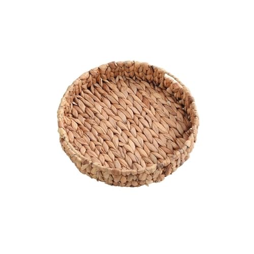 MENGLI-2024 Obstkorb Rattan Weidenkorb Handgewebte Obst Tee Snack Brotkorb Kosmetik Runde Aufbewahrungsbox Aufbewahrung aus Rattan(Klein) von MENGLI-2024