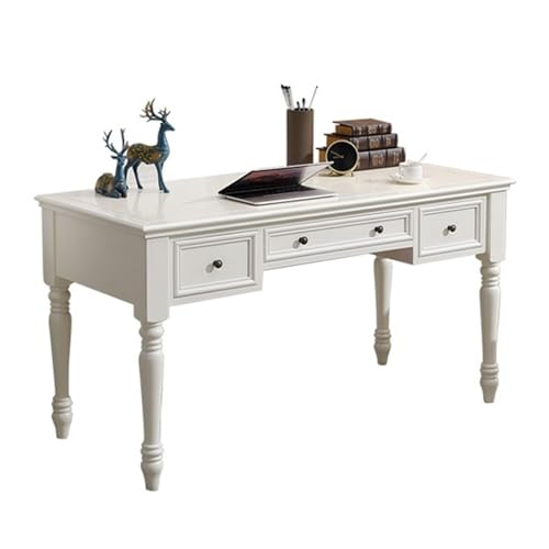 MENGLI-2024 PC-Tisch 55" Elfenbeinfarbener Chefschreibtisch mit 3 Schubladen, Home-Office-Schreibtisch aus Holz for Arbeit und Studium MENGLI-2024 PC-Tisch 55" Elfenbeinfarbener Chefschreibtisch mit 3 Schubladen, Home-Office-Schreibtisch aus Holz for Arbeit und Studium von MENGLI-2024