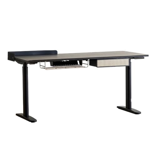 MENGLI-2024 PC-Tisch Elektrischer Stehpult mit Schublade und Ablagekorb, höhenverstellbarer Schreibtisch aus Eschenholz, Arbeitsstation von MENGLI-2024