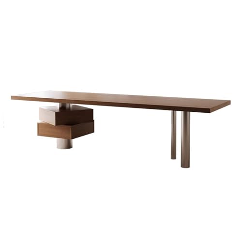 MENGLI-2024 PC-Tisch Moderner Büroschreibtisch mit Schubladen, geräumiger Schreibtisch aus Eschenholz, PC-Arbeitsplatz Ladesteckdosen(S) von MENGLI-2024