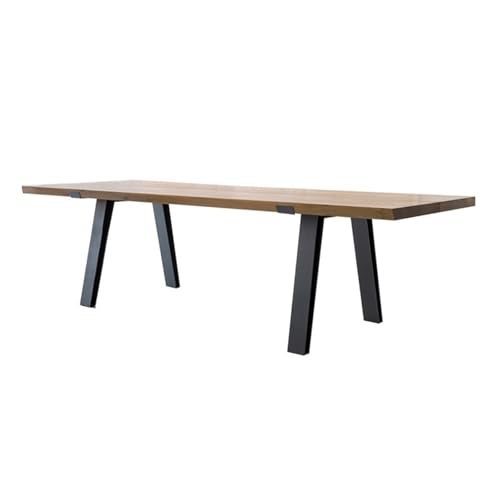 MENGLI-2024 PC-Tisch PC-Tisch aus Massivholz, Schreibtisch, moderner, Schlichter Stil, schwarzer Metallrahmen(XL) von MENGLI-2024
